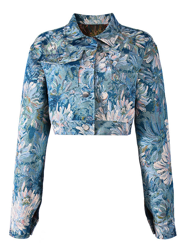 Printed Button-Front Jacket