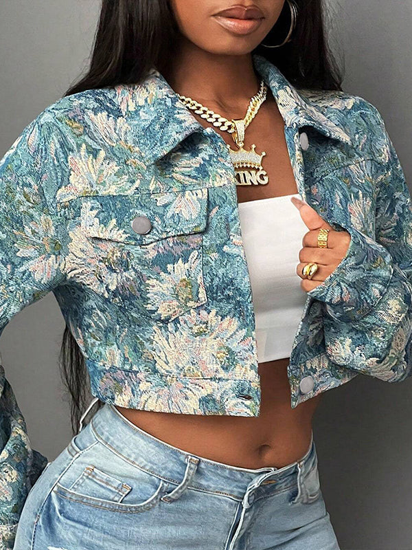 Printed Button-Front Jacket
