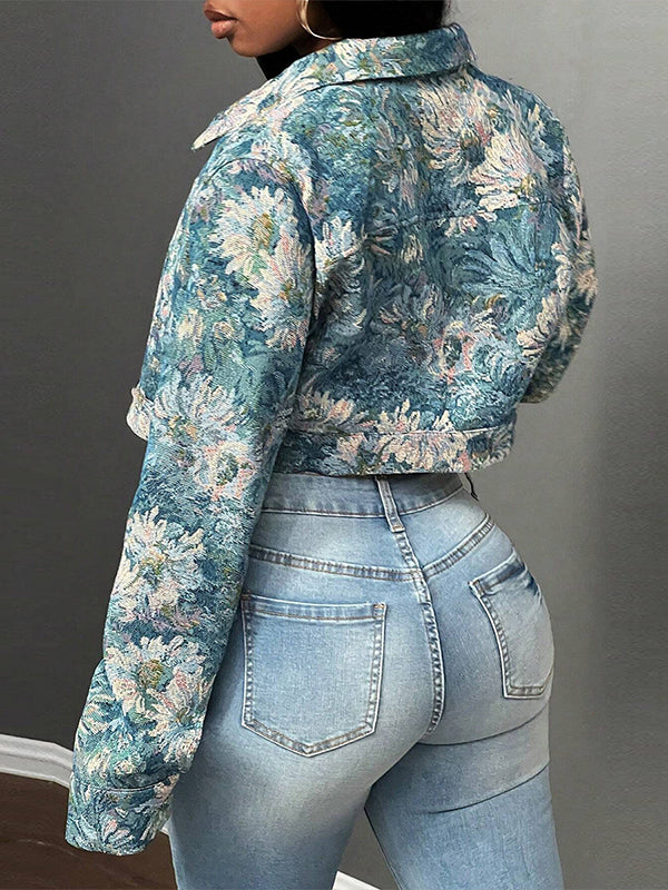 Printed Button-Front Jacket