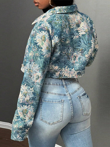 Printed Button-Front Jacket