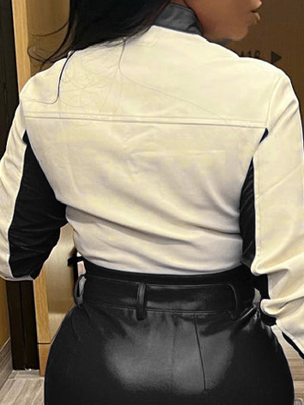 Faux-Leather Bomber Jacket
