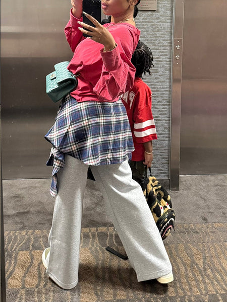 Plaid Combo Pants