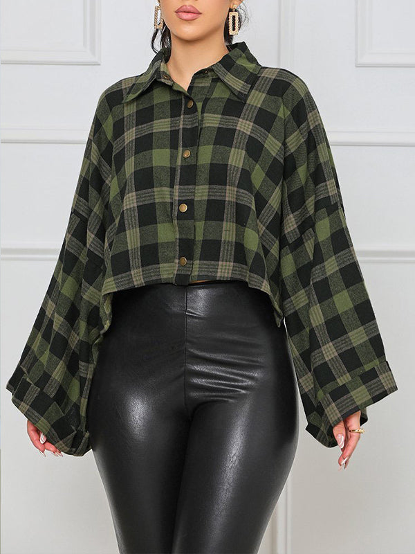 Plaid Button-Front Shirt