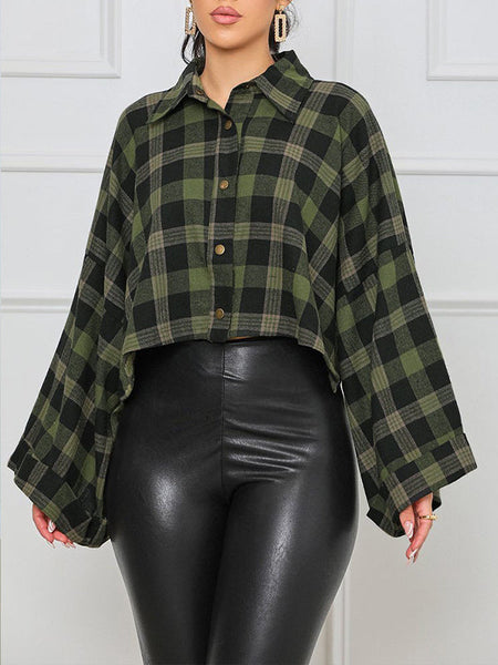 Plaid Button-Front Shirt