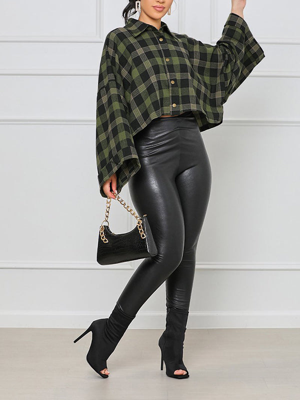 Plaid Button-Front Shirt