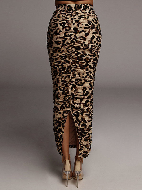 Printed Ruched Skirt