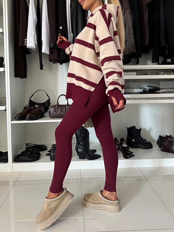Stripe Hoodie & Pants Set