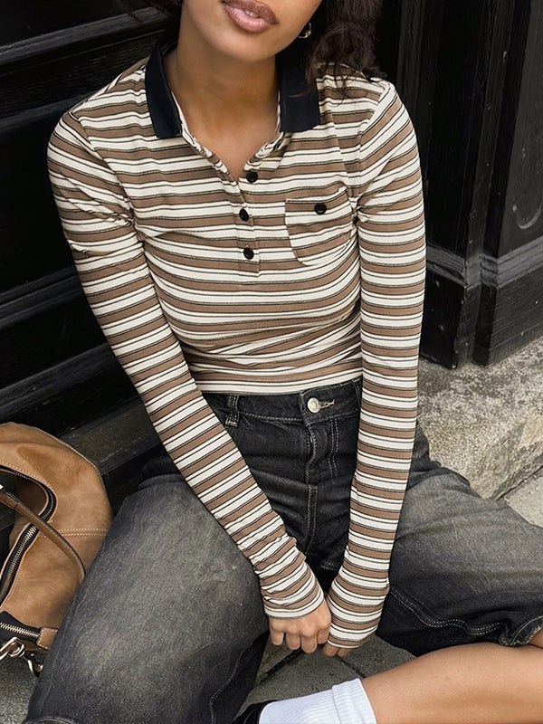 Stripe Polo Top