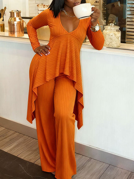 Ribbed Tunic Top & Pants Set