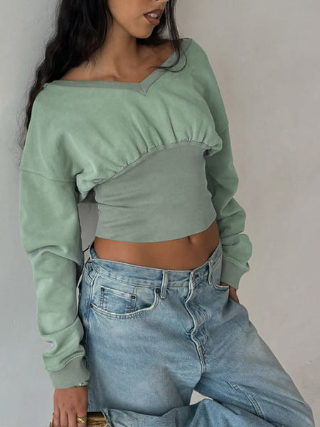 V-Neck Pullover Hoodie