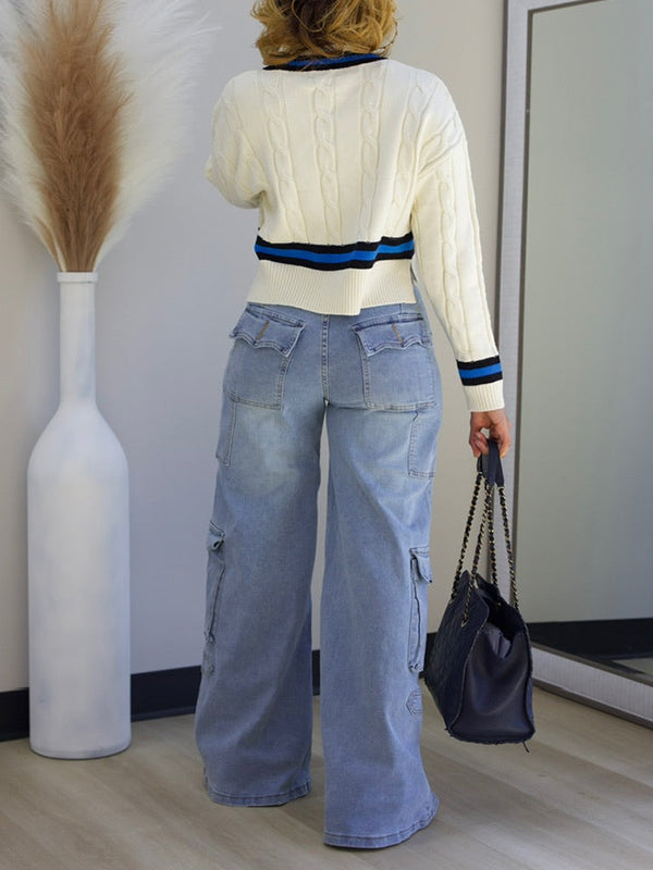 Stripe V-Neck Sweater