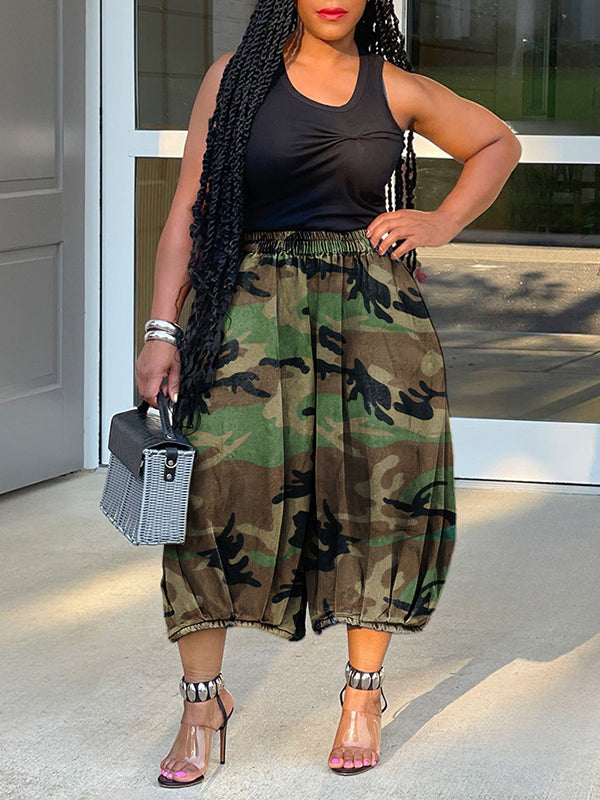 Camo Wide-Leg Pants