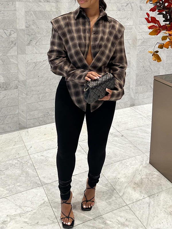 Plaid Side-Slit Shirt