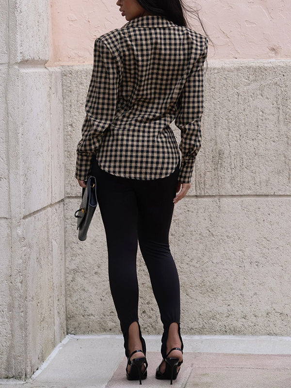 Plaid Side-Slit Shirt