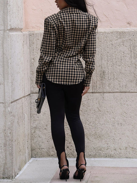 Plaid Side-Slit Shirt