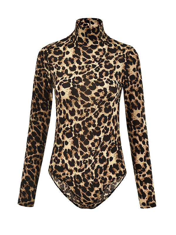 Printed Mock-Neck Bodysuit