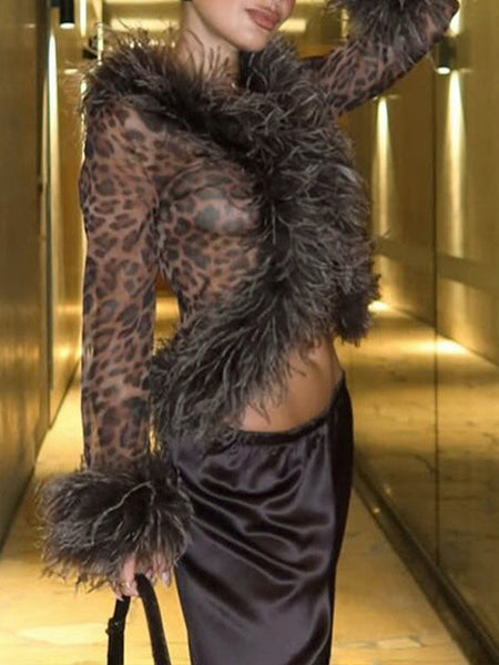 Faux-Fur Combo Leopard Shirt