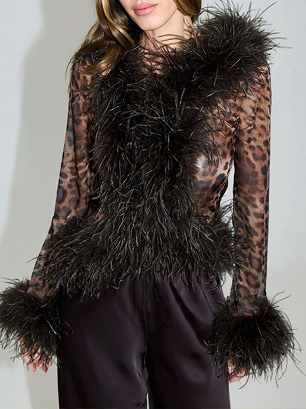 Faux-Fur Combo Leopard Shirt