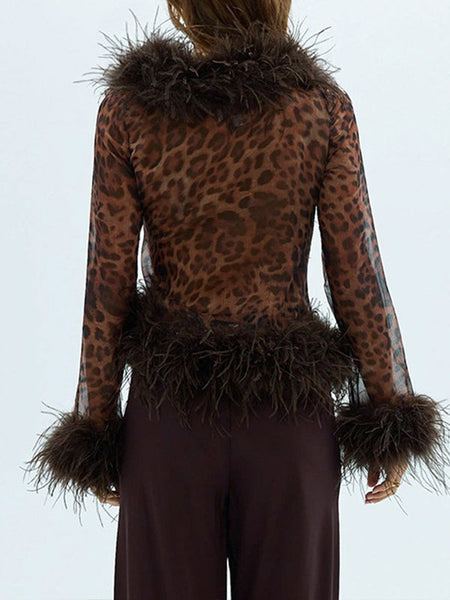 Faux-Fur Combo Leopard Shirt