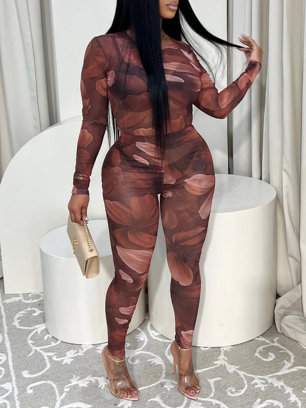 Printed Skinny Pants Set