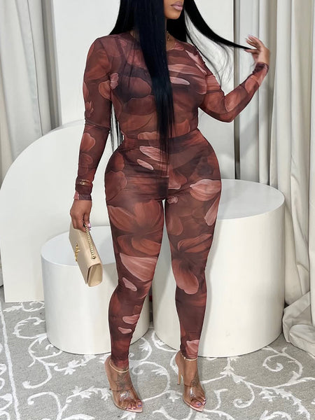 Printed Skinny Pants Set