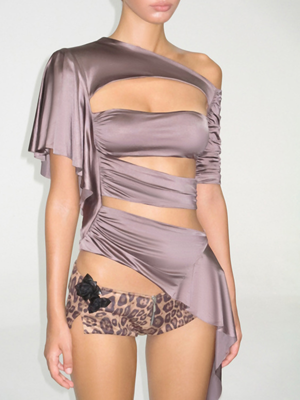 Boat-Neck Cutout Top