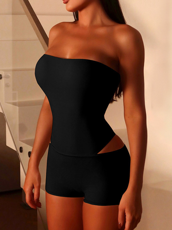 Strapless Bodysuit & Shorts Set