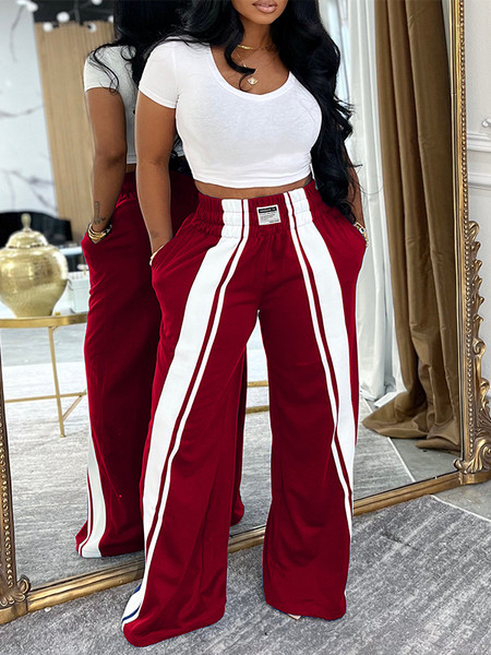 Stripe Wide-Leg Sweatpants