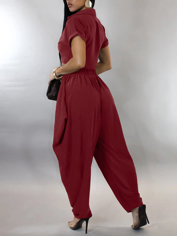 One-Button Crop Top & Pants Set