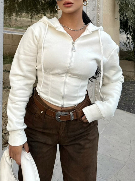 Solid Zip-Front Hoodie