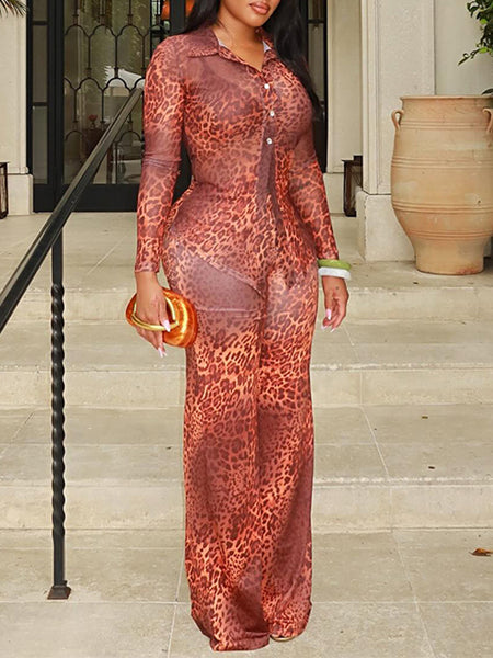 Leopard Shirt & Pants Set