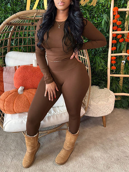 Solid Tee & Skinny Pants Set