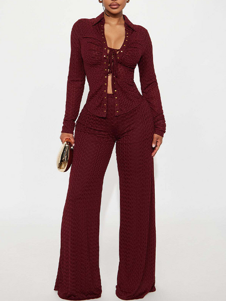 Lace-Up Shirt & Pants Set