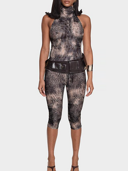 Printed Halter Jumpsuit