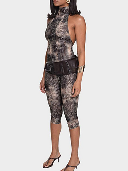 Printed Halter Jumpsuit