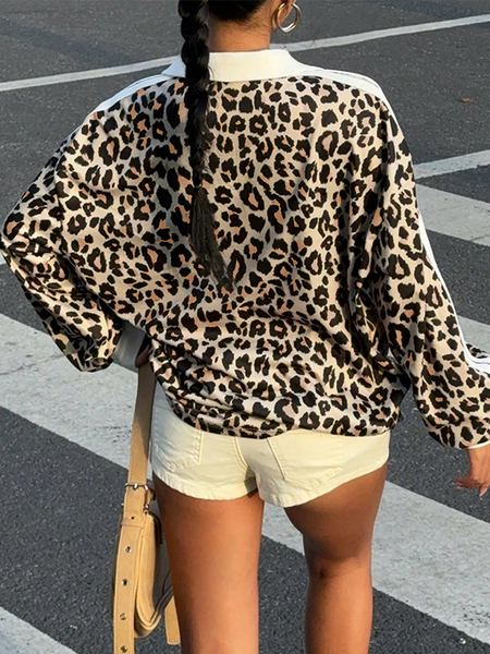 Leopard Side-Stripe Sweatshirt