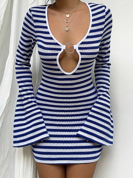 Stripe Cutout Dress
