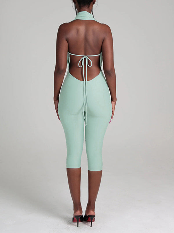 Cowl-Neck Halter Jumpsuit
