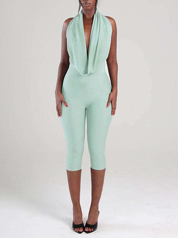 Cowl-Neck Halter Jumpsuit