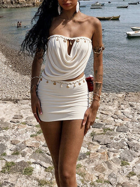 Cutout Tube Top & Skirt Set