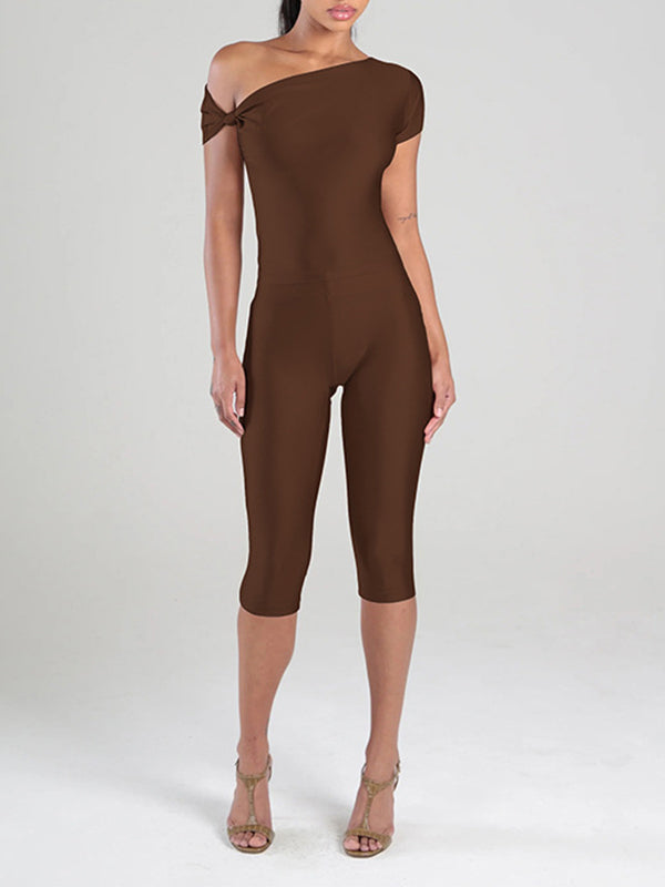 Boat-Neck Top & Capri Pants Set