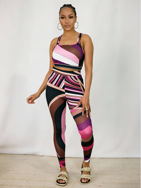 Printed Tank Top & Pants Set