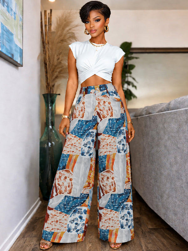 Colorbolck Straight Pants
