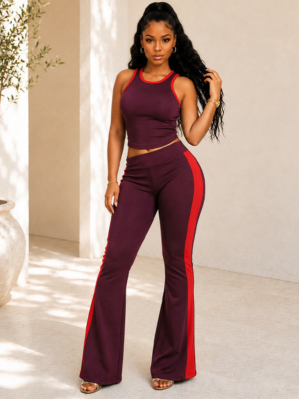 Contrast Tank Top & Pants Set