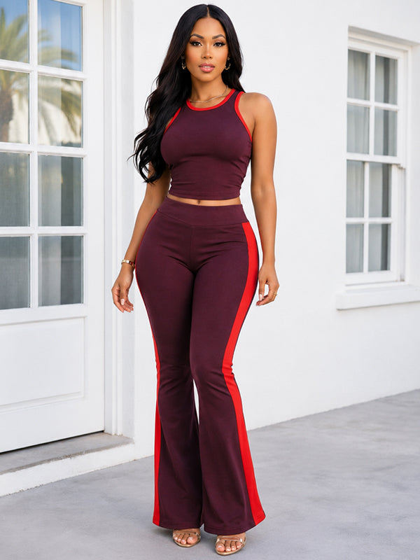 Contrast Tank Top & Pants Set