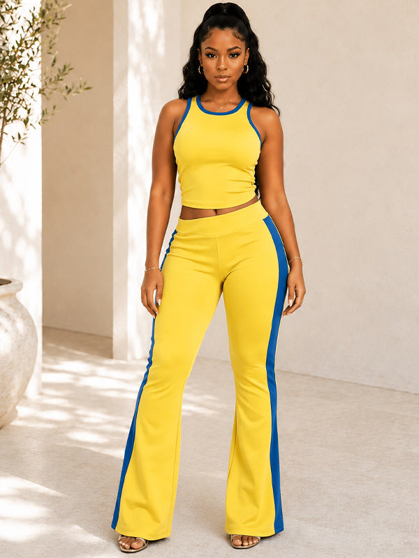 Contrast Tank Top & Pants Set