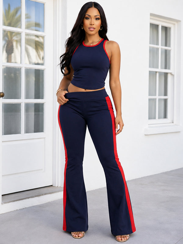 Contrast Tank Top & Pants Set