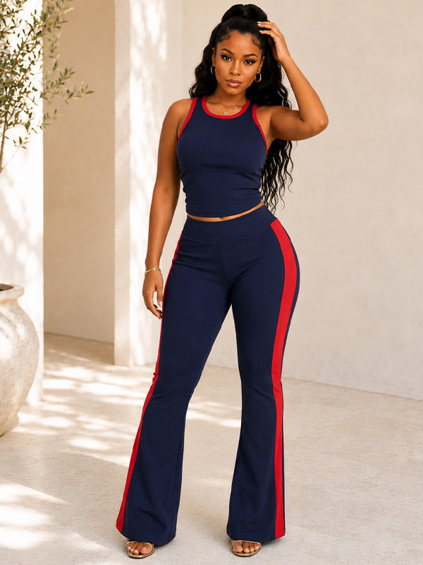Contrast Tank Top & Pants Set