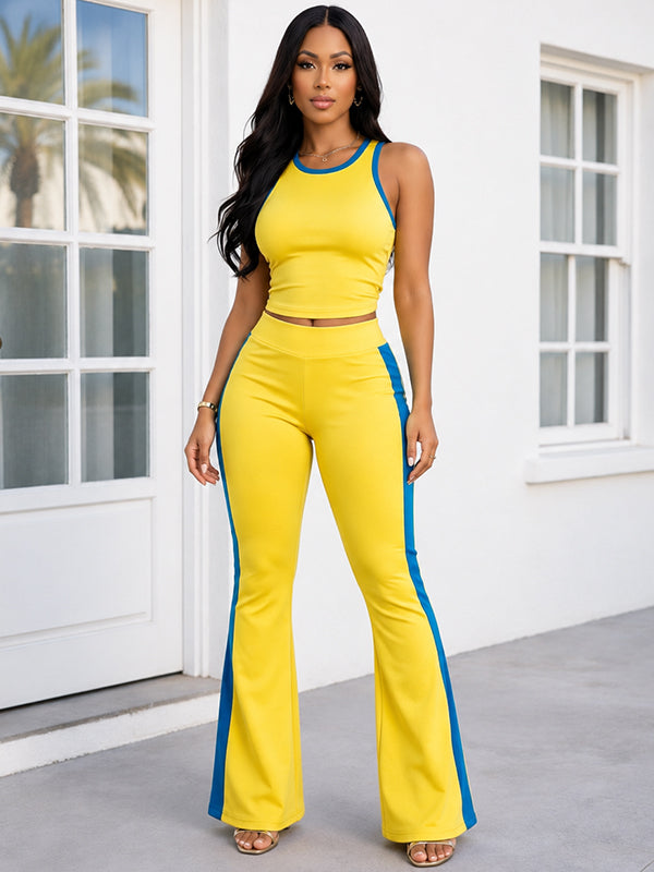 Contrast Tank Top & Pants Set