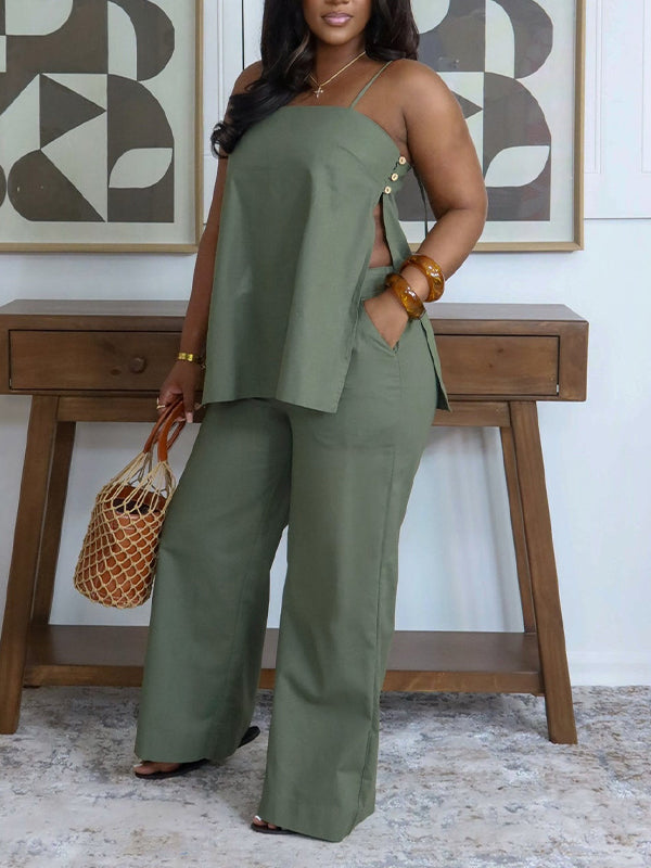 Side-Slit Cami Top & Pants Set